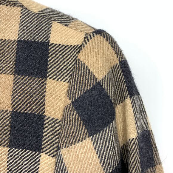 Pendleton Womens Size 6 Button Front Wool Plaid Jacket Camel Black - Picture 5 of 8